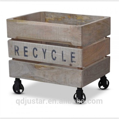 Wholesale wooden crate with wheels