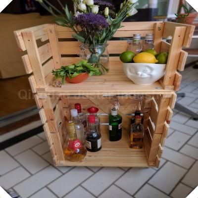 Wooden crates storage box for sale with wheels